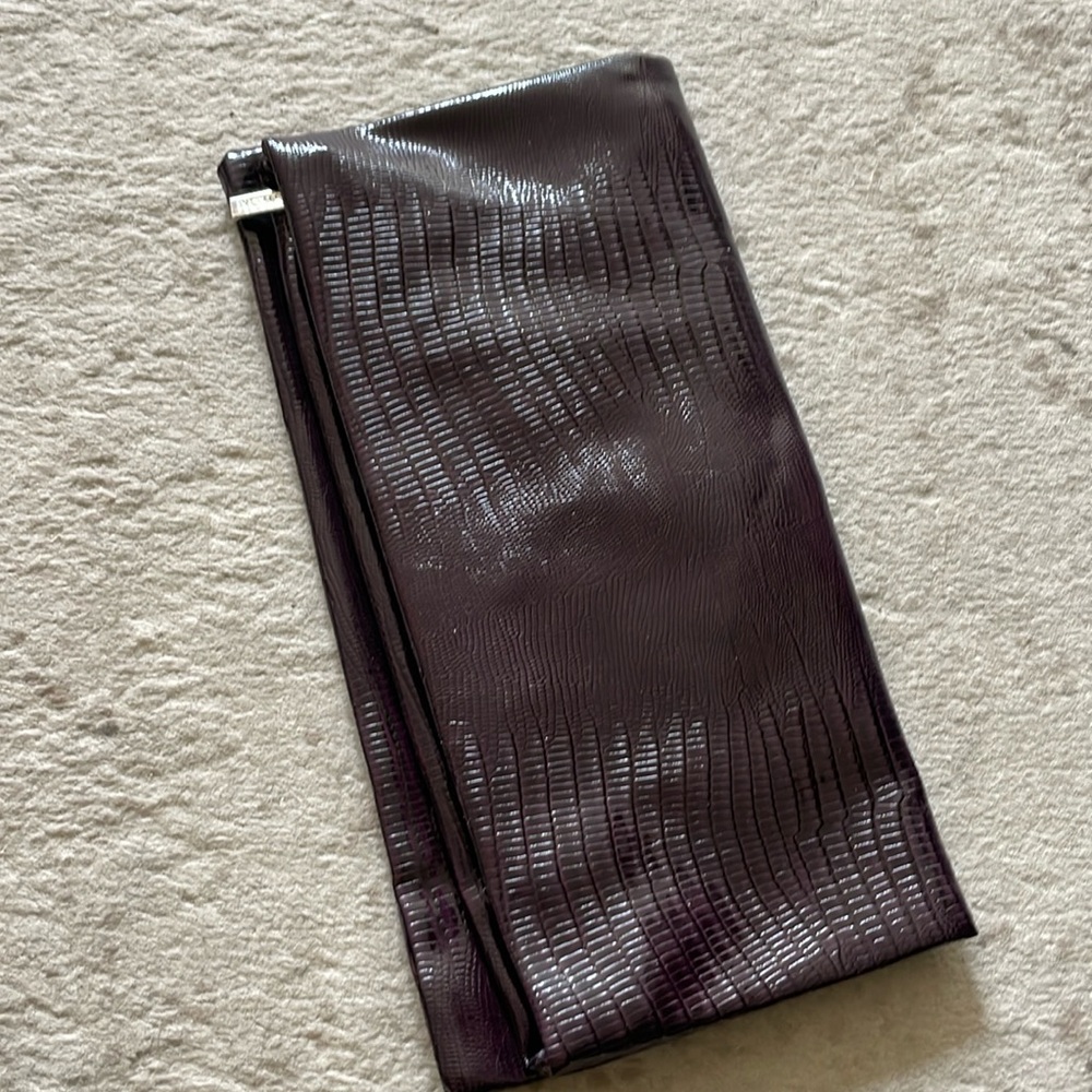 brown snakeskin clutch